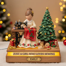 Load image into Gallery viewer, Just a Girl Who Loves Sewing - Personalized Sewing Girl Acrylic Light Box for Creative Souls Light Box PopCulturePrints
