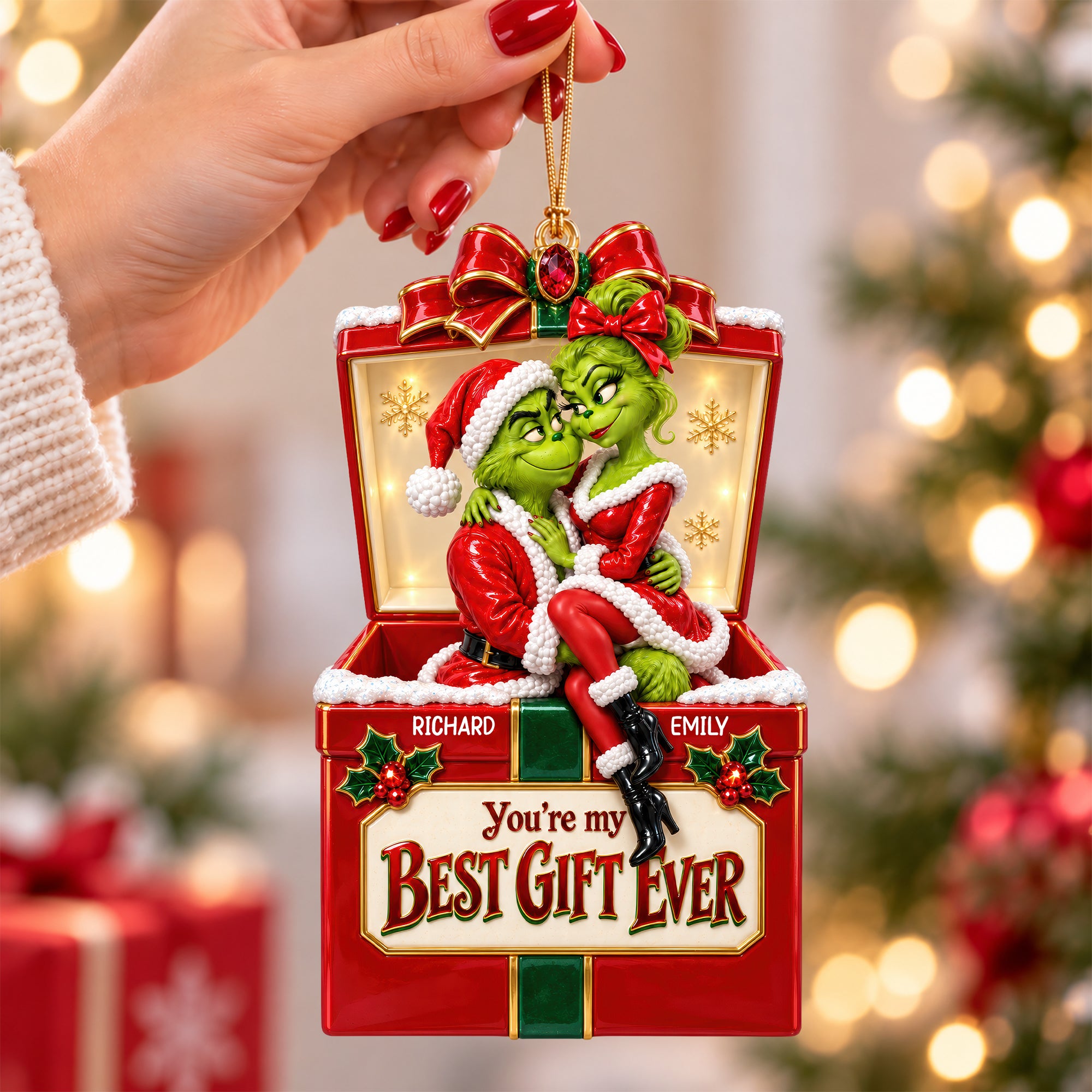 You're My Best Gift Ever - Personalized Christmas Ornament for Couples Ornament PopCulturePrints