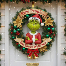 Load image into Gallery viewer, Eww People...But You're Welcome - Personalized Christmas Wood Sign - Funny Gift for Family and Friends Wood Sign PopCulturePrints
