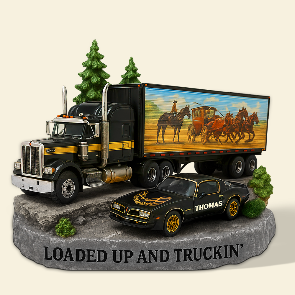 "Loaded Up and Truckin'" - Personalized Classic Trucker Movie Acrylic Plaque - Unique Gift for Truck Lovers Shaped Plaques PopCulturePrints