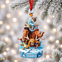 Load image into Gallery viewer, “Celebrate the Prehistoric Joy!” - Wonderful Prehistoric World Acrylic Ornament - Personalized Christmas Gift
