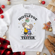 Load image into Gallery viewer, Customizable Couple Sweatshirt - Kissing Under Mistletoe
