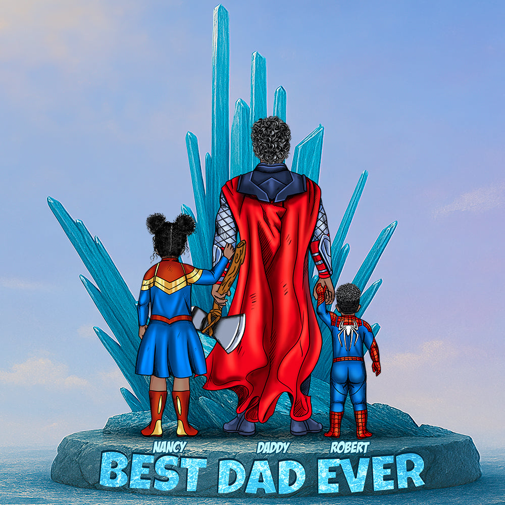 "Best Dad Ever – A Superhero’s Tribute!" - Personalized Acrylic Plaque Gift for Dads Shaped Plaques PopCulturePrints