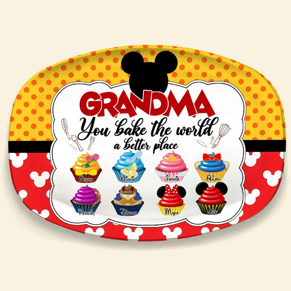 Personalized Grandma Christmas Cupcake Plate - Sweet Holiday Gift Plates PopCulturePrints