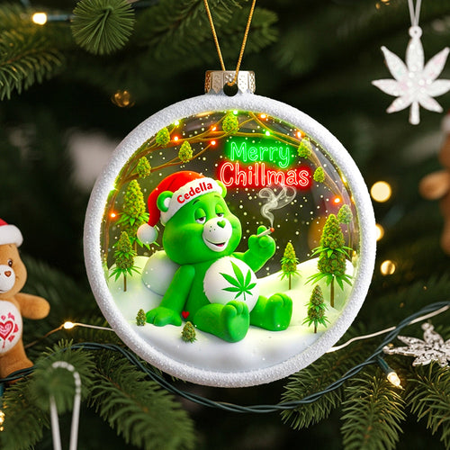 Merry Chillmas Ornament - Personalized Gift for Smokers & Holiday Lovers Ornament PopCulturePrints