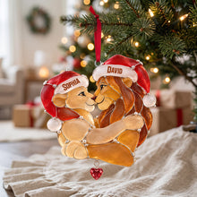 Load image into Gallery viewer, Affectionate King &amp; Queen Sea Glass Effect Ornament, Personalized Gifts For Couple 03qhtn091026 Ornament PopCulturePrints
