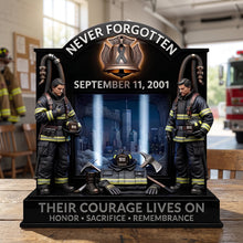 Load image into Gallery viewer, “Their Courage Lives On” - Memorial Acrylic Plaque - Personalized Gifts for Firefighters Shaped Plaques PopCulturePrints
