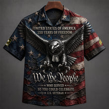 Load image into Gallery viewer, “We the People: Honoring Our Heroes” - Bold Eagle Veteran Hawaiian Shirt - Personalized Gift for Veterans Hawaiian Shirts PopCulturePrints
