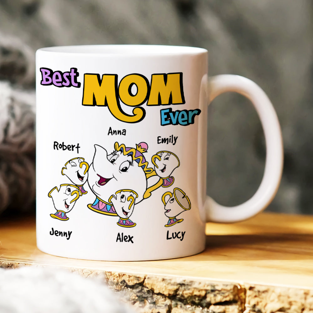 Best Mom Ever Personalized Mug with Family Names Coffee Mug PopCulturePrints