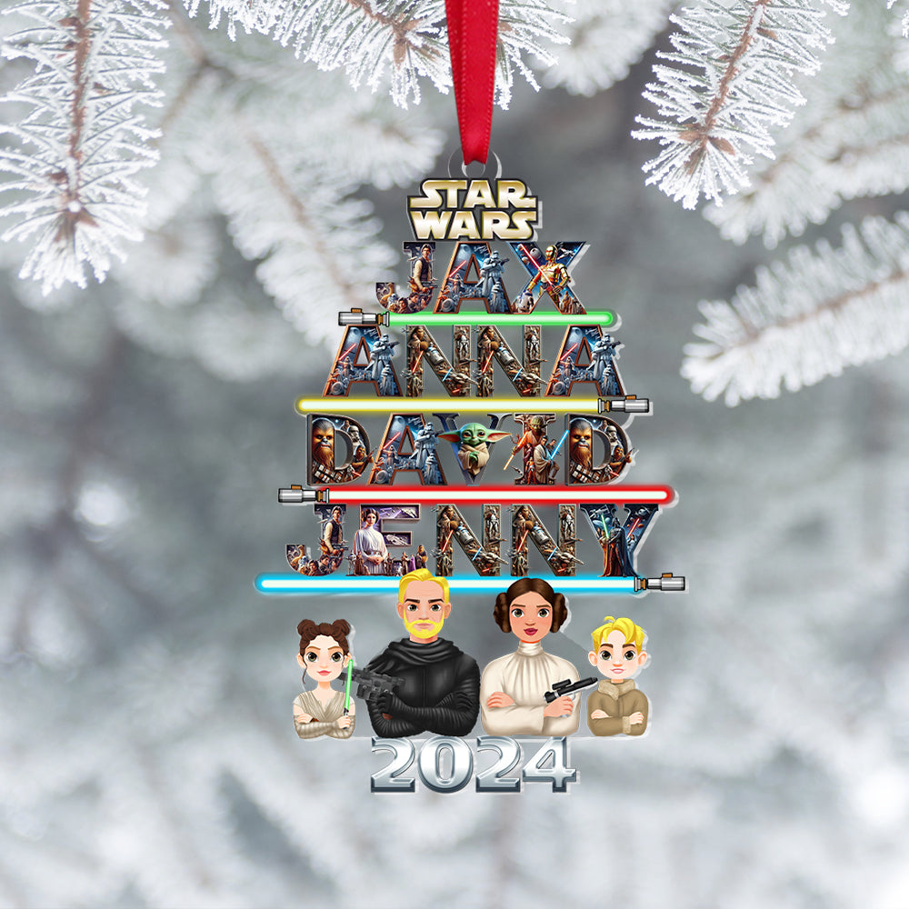 Personalized Star Wars Family Christmas Ornament 2024