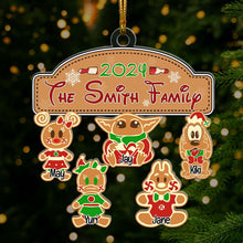 Load image into Gallery viewer, Personalized Family Christmas Acrylic Ornament - Gingerbread Style
