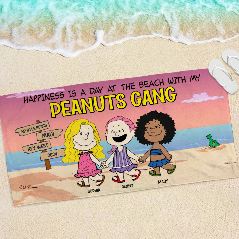 Personalized Peanuts Gang Beach Towel for Friends