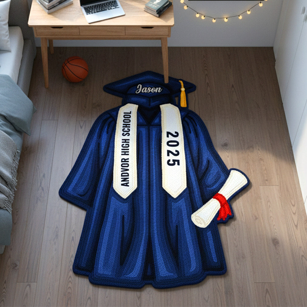 Celebrate Achievement: Custom Graduation Uniform Doormat - Personalized Gift for Graduates Doormat PopCulturePrints