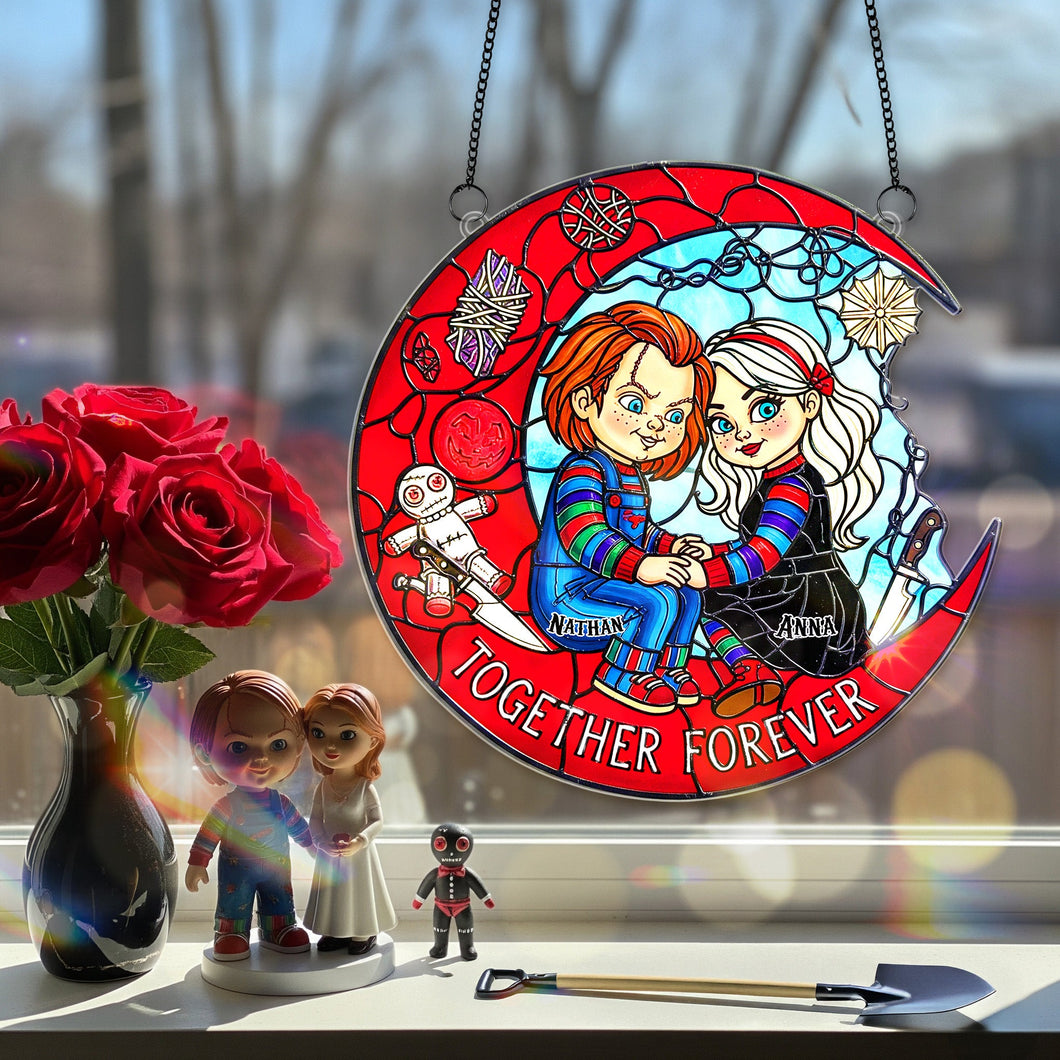 Together Forever - Horror Couple Suncatcher Ornament - Personalized Gift for Couples Ornament PopCulturePrints