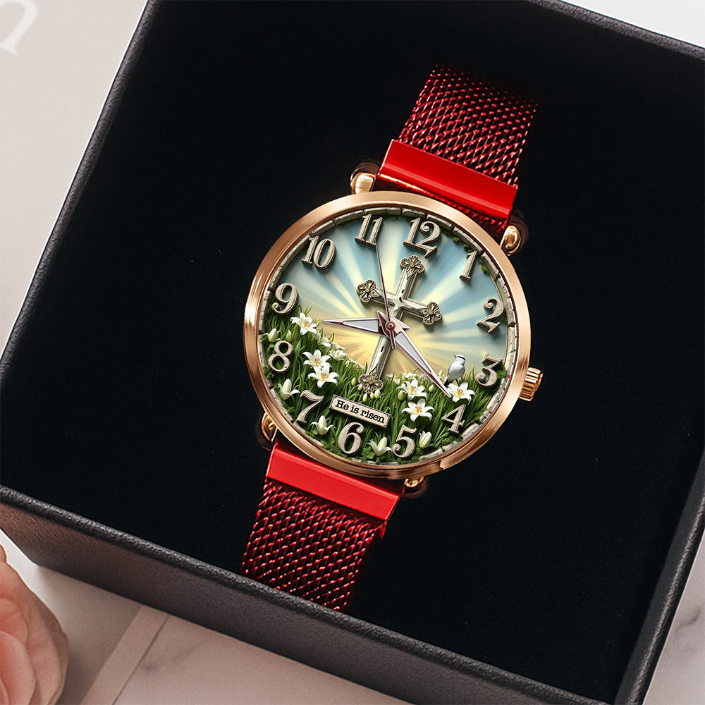 “Blessings from Above” - Personalized Jesus Blessing Mesh Strap Quartz Watch - Perfect Gift for Jesus Lovers, Faithful Friends & Family Quartz Watch PopCulturePrints