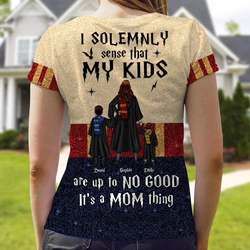 Personalized Harry Potter Mom T-Shirt - I Solemnly Sense That My Kids Are Up to No Good