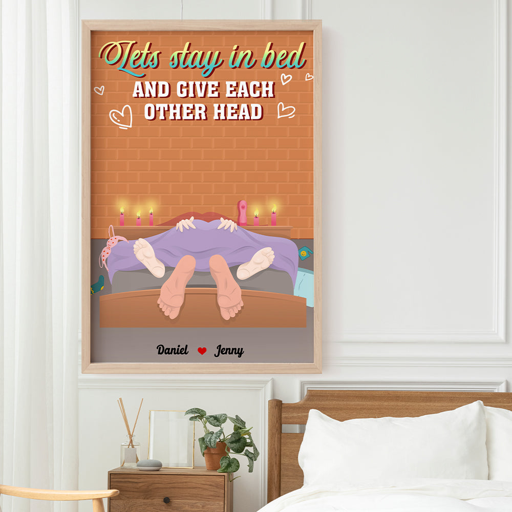 Custom Couple Poster: Let's Stay In Bed Poster & Canvas PopCulturePrints