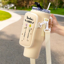 Load image into Gallery viewer, “In Grandma’s Garden” - Personalized Bottle Carrier Bag - Custom Gift for Grandma, Mom, and Loved Ones Bottle Carrier Bag PopCulturePrints
