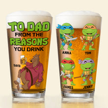Load image into Gallery viewer, Custom Cartoon Beer Glass for Dad - Ninja Turtle Theme Beer Glasses PopCulturePrints
