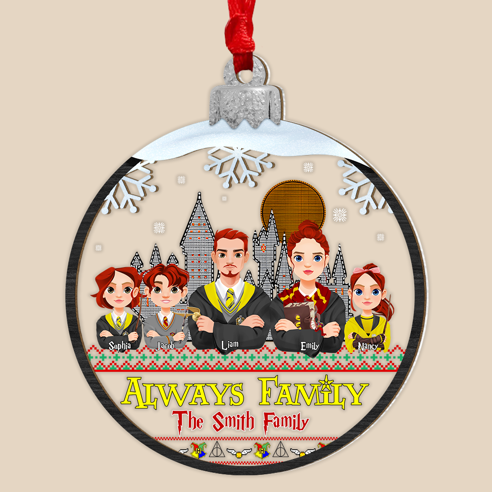 Magical Family Christmas Ornament - Personalized Wizard Theme