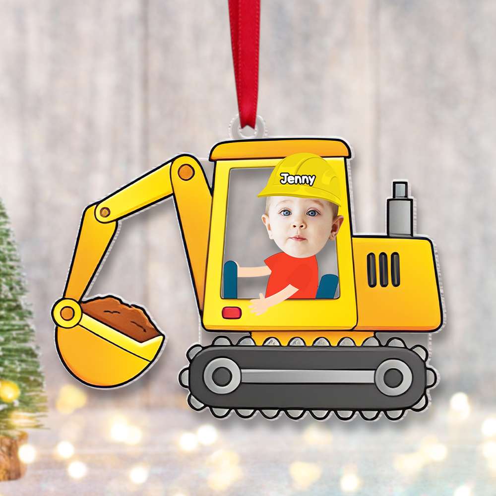 Personalized Construction Truck Ornament for Kids Ornament PopCulturePrints