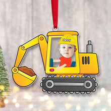 Load image into Gallery viewer, Personalized Construction Truck Ornament for Kids Ornament PopCulturePrints

