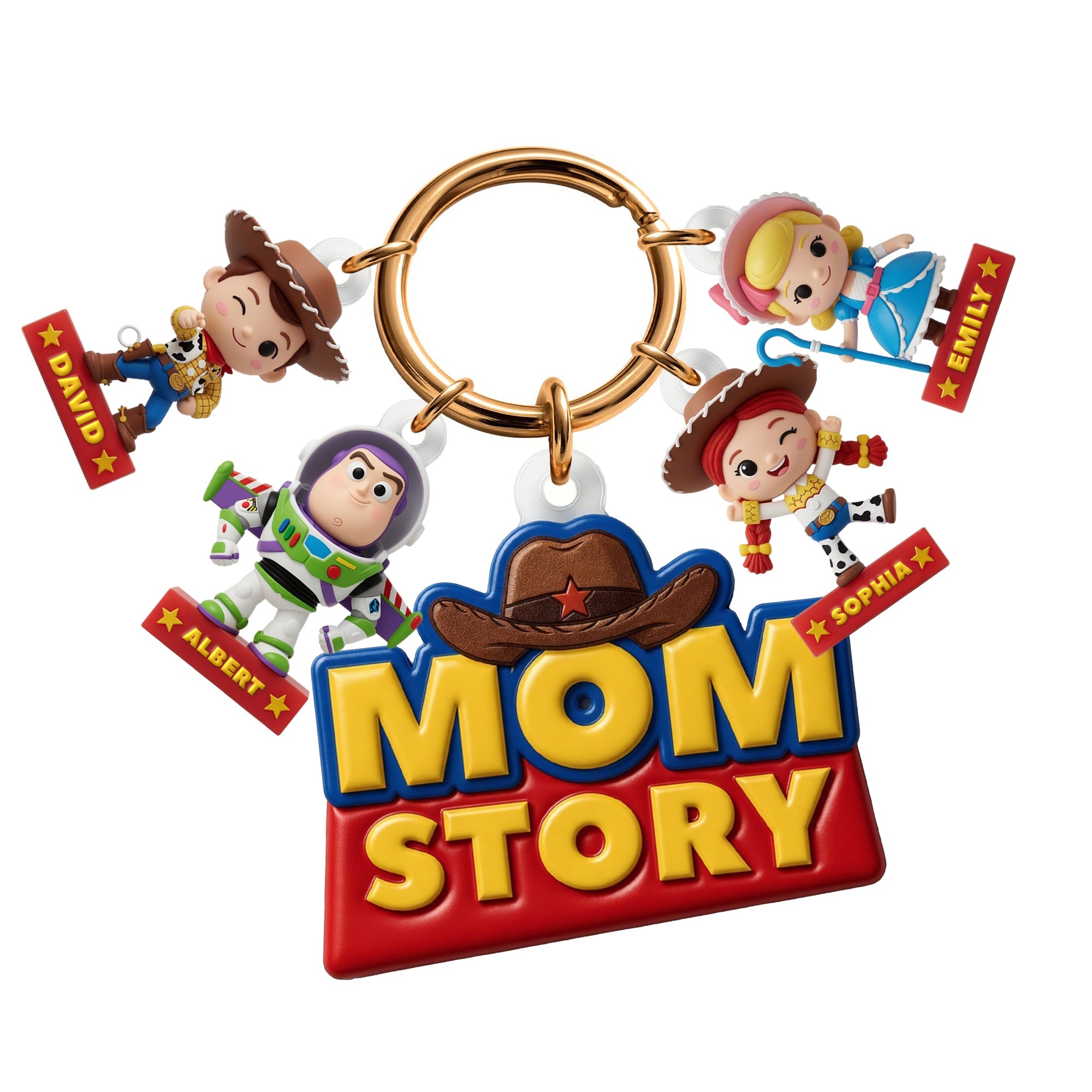 “Celebrate Mom’s Love with a Personal Touch” - Lovely Characters Acrylic Tag Keychain - Custom Gift for Moms and Grandmas Keychains PopCulturePrints