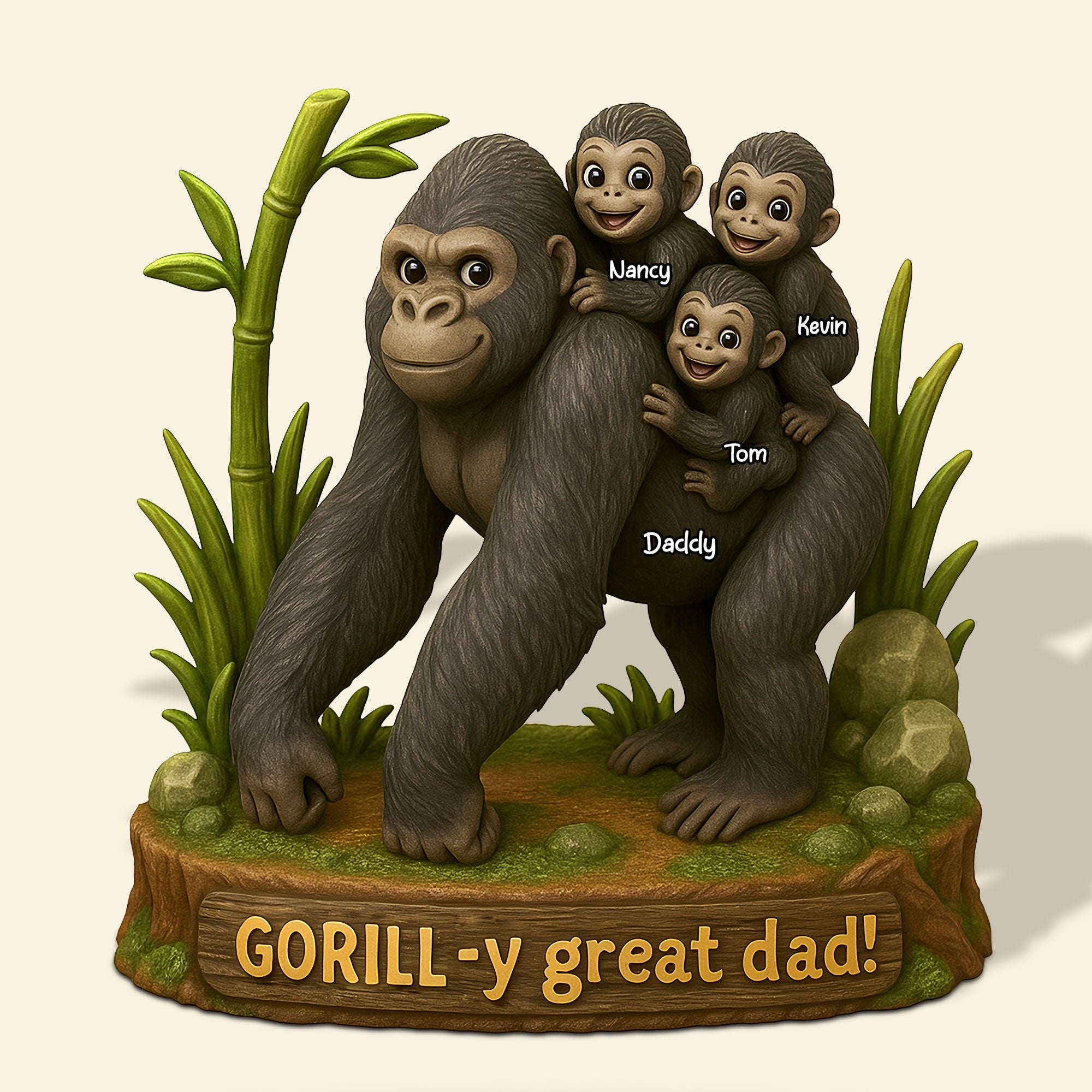 GORILL-y Great Dad! - Personalized Gift for Dad or Grandpa Shaped Plaques PopCulturePrints