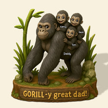 Load image into Gallery viewer, GORILL-y Great Dad! - Personalized Gift for Dad or Grandpa Shaped Plaques PopCulturePrints
