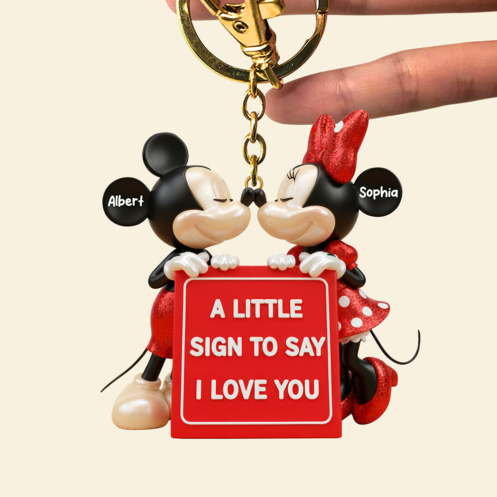 A Little Sign to Say I Love You - Romantic Keychain, Customizable Gift for Couples Keychains PopCulturePrints