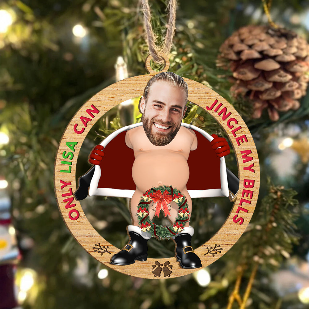 Custom Funny Christmas Ornament for Men – Personalized Photo Gift