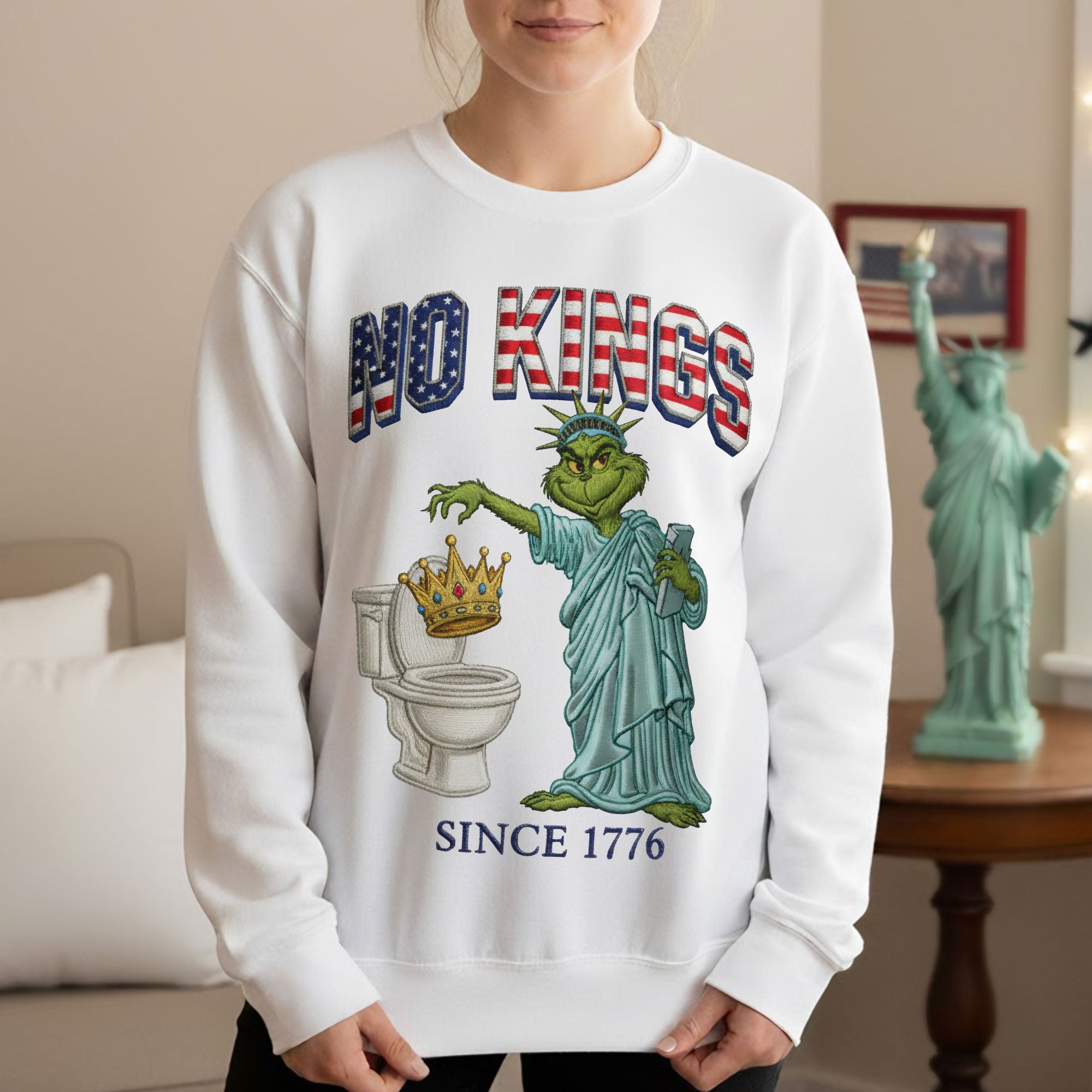 “No Kings, Just Fun!” - Funny Green Monster Shirt - Customizable Gift for Everyone Shirts PopCulturePrints