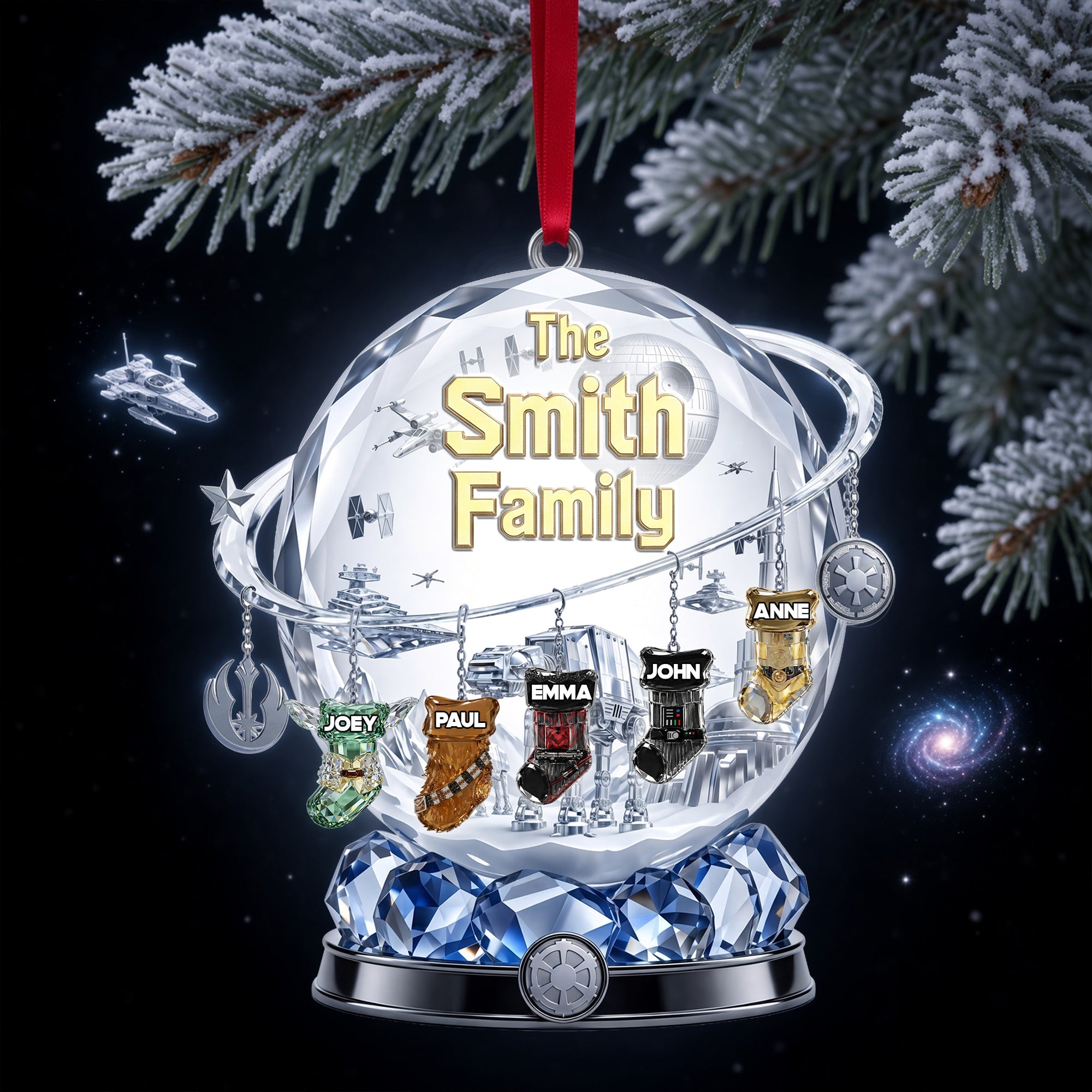 Merry Christmas with Your Family - Personalized Acrylic Ornament