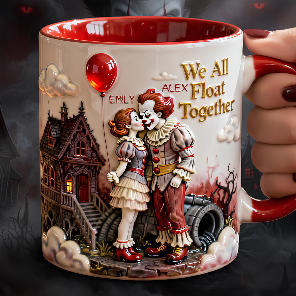 We All Float Together - Personalized Horror Couple Coffee Mug Coffee Mug PopCulturePrints