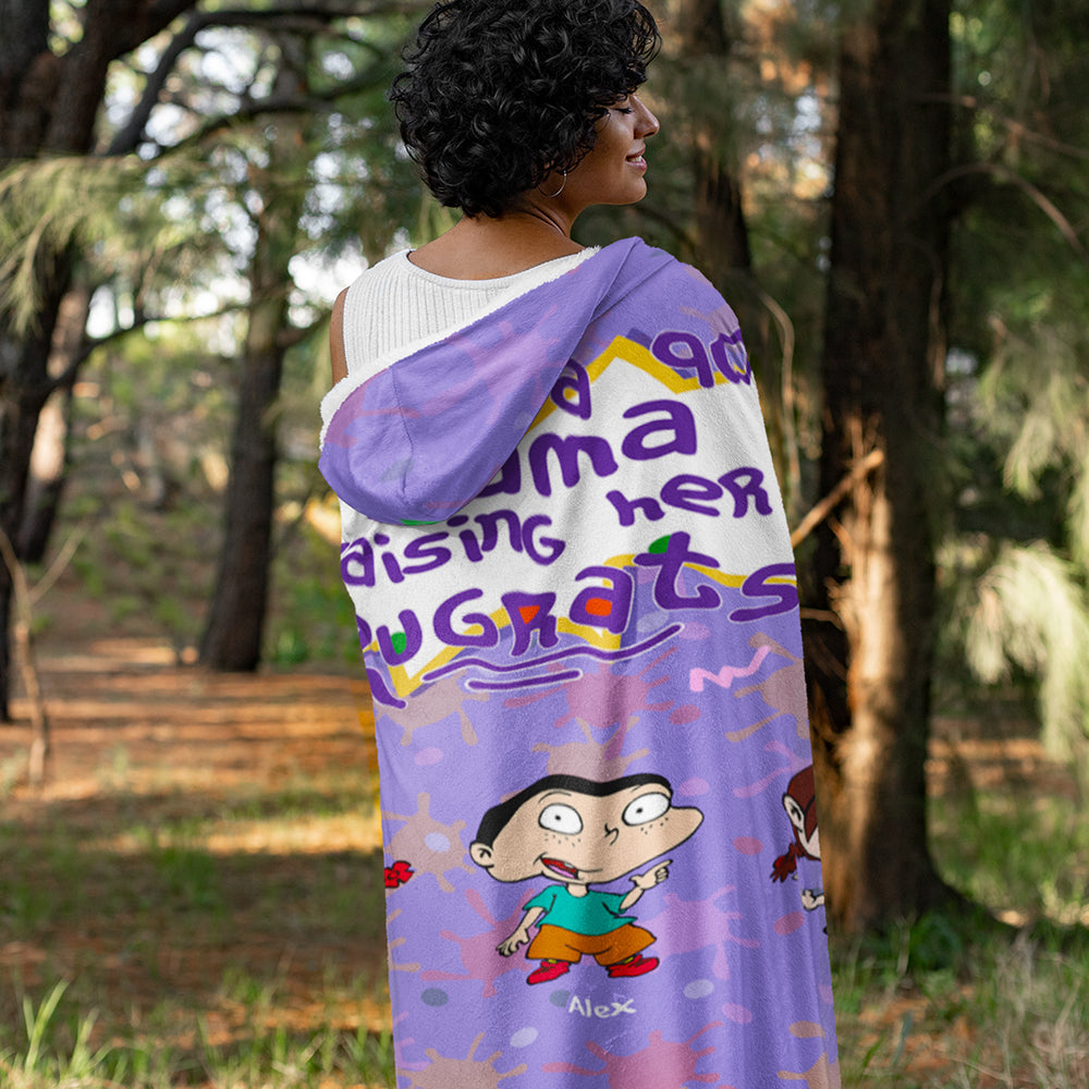 Customizable Mom's Cozy Cartoon Hoodie Blanket Blanket PopCulturePrints