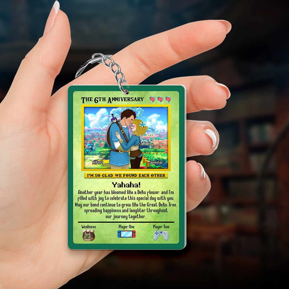 Personalized 5th Anniversary Acrylic Keychain for Couples Keychains PopCulturePrints