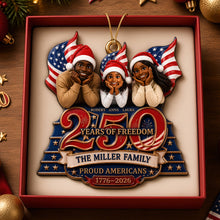 Load image into Gallery viewer, Celebrate Freedom: Custom Photo Proud American 250th Christmas Ornament - Personalized Gifts for Family and Friends
