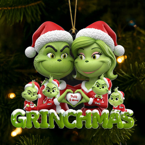 Together in Grinchmas Spirit - Personalized Family Ornament Ornament PopCulturePrints