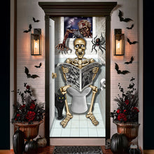 Load image into Gallery viewer, Spooky Skeleton Restroom Door Cover - Funny Halloween Decor 04HUTI040924
