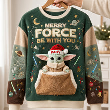 Load image into Gallery viewer, Merry Force Be With You - Personalized Christmas Hoodie for Galaxy Lovers
