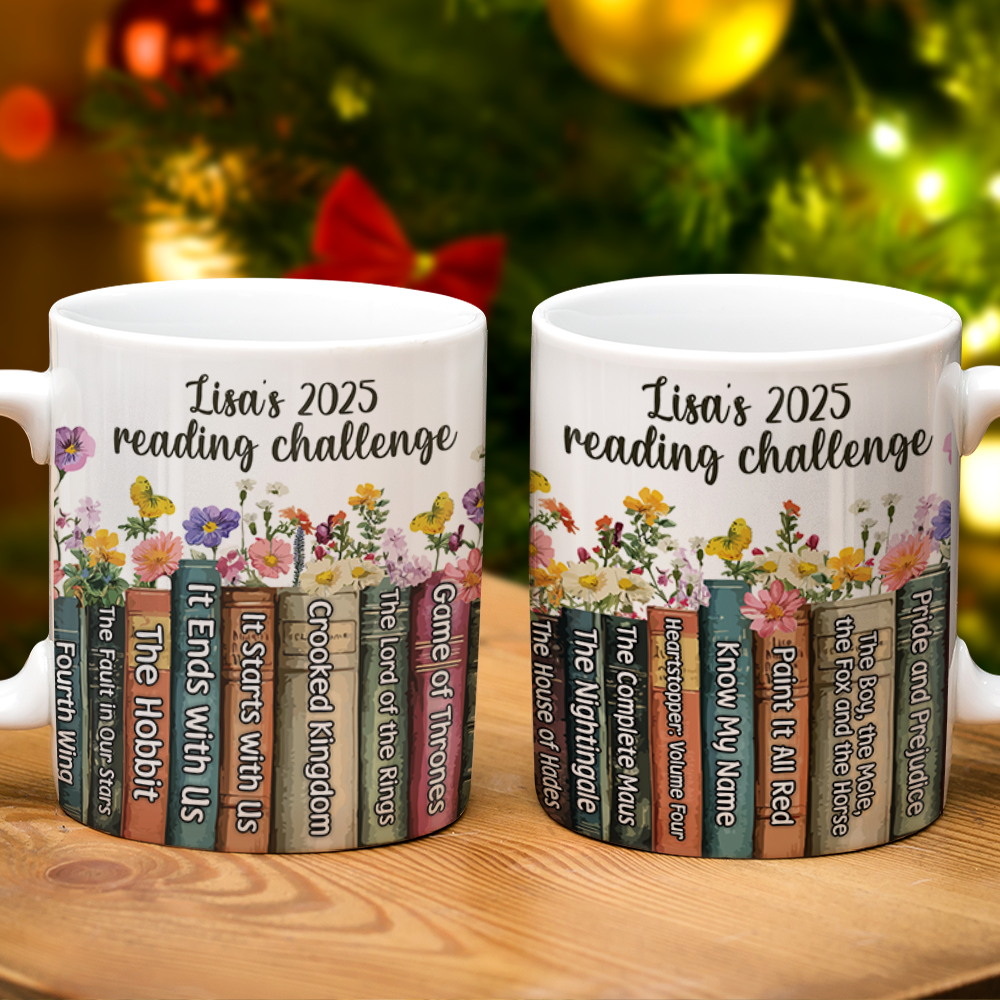 Personalized Book Lover's Reading Challenge Coffee Mug Coffee Mug PopCulturePrints
