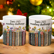 Load image into Gallery viewer, Personalized Book Lover&#39;s Reading Challenge Coffee Mug Coffee Mug PopCulturePrints
