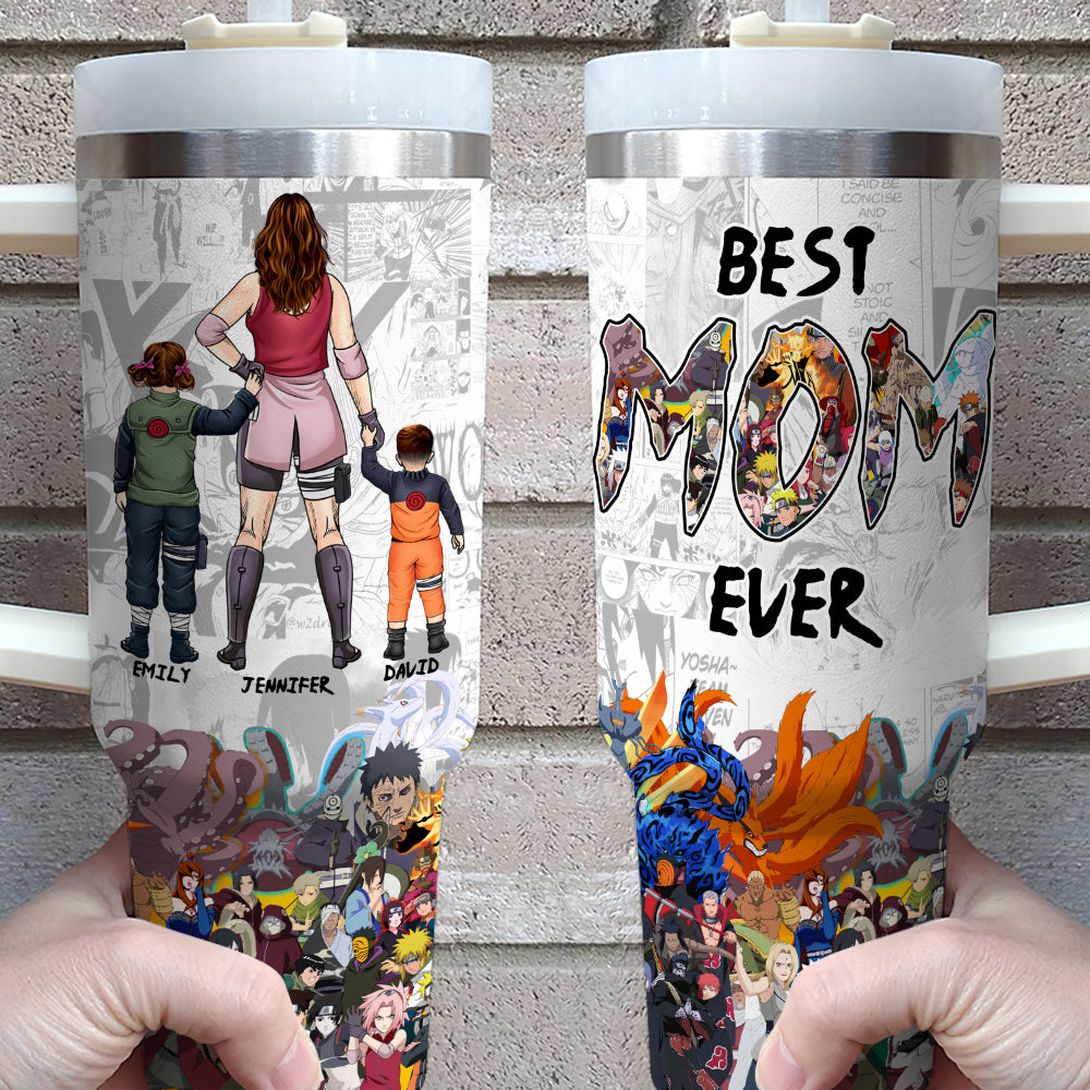 Personalized Best Mom Ever Anime Tumbler - Custom Mother's Day Gift Tumbler Cup PopCulturePrints