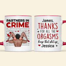 Load image into Gallery viewer, Personalized Partners in Crime Coffee Mug for Couples Coffee Mug PopCulturePrints
