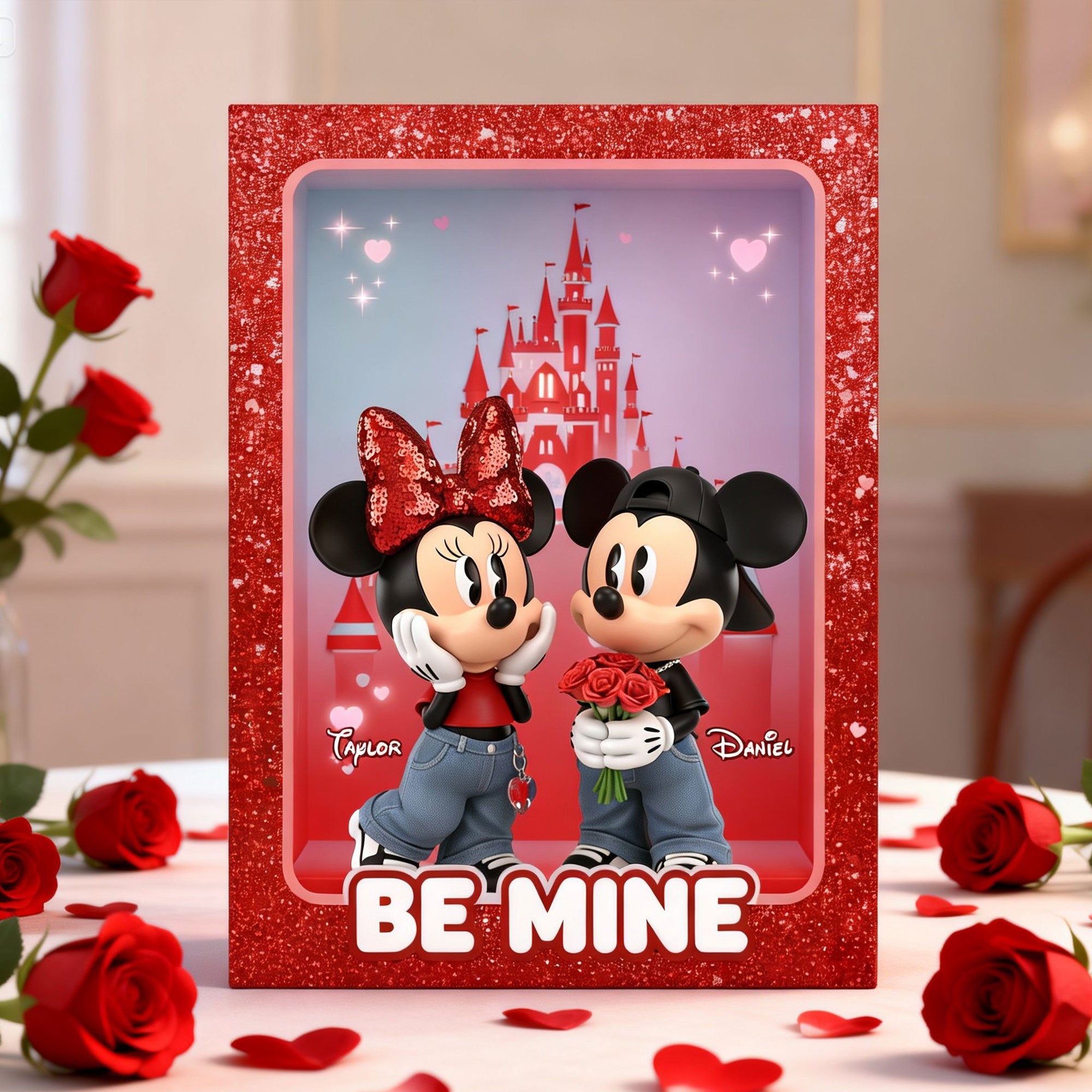 Be Mine - Personalized Couple Acrylic Plaque for Lovers Shaped Plaques PopCulturePrints