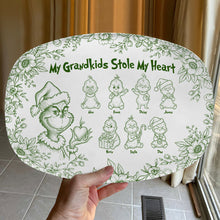 Load image into Gallery viewer, My Grandkids Stole My Heart - Personalized Grandma Plate for Christmas Plates PopCulturePrints
