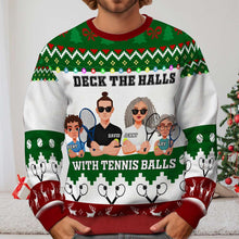 Load image into Gallery viewer, Personalized Family Tennis Christmas Sweater
