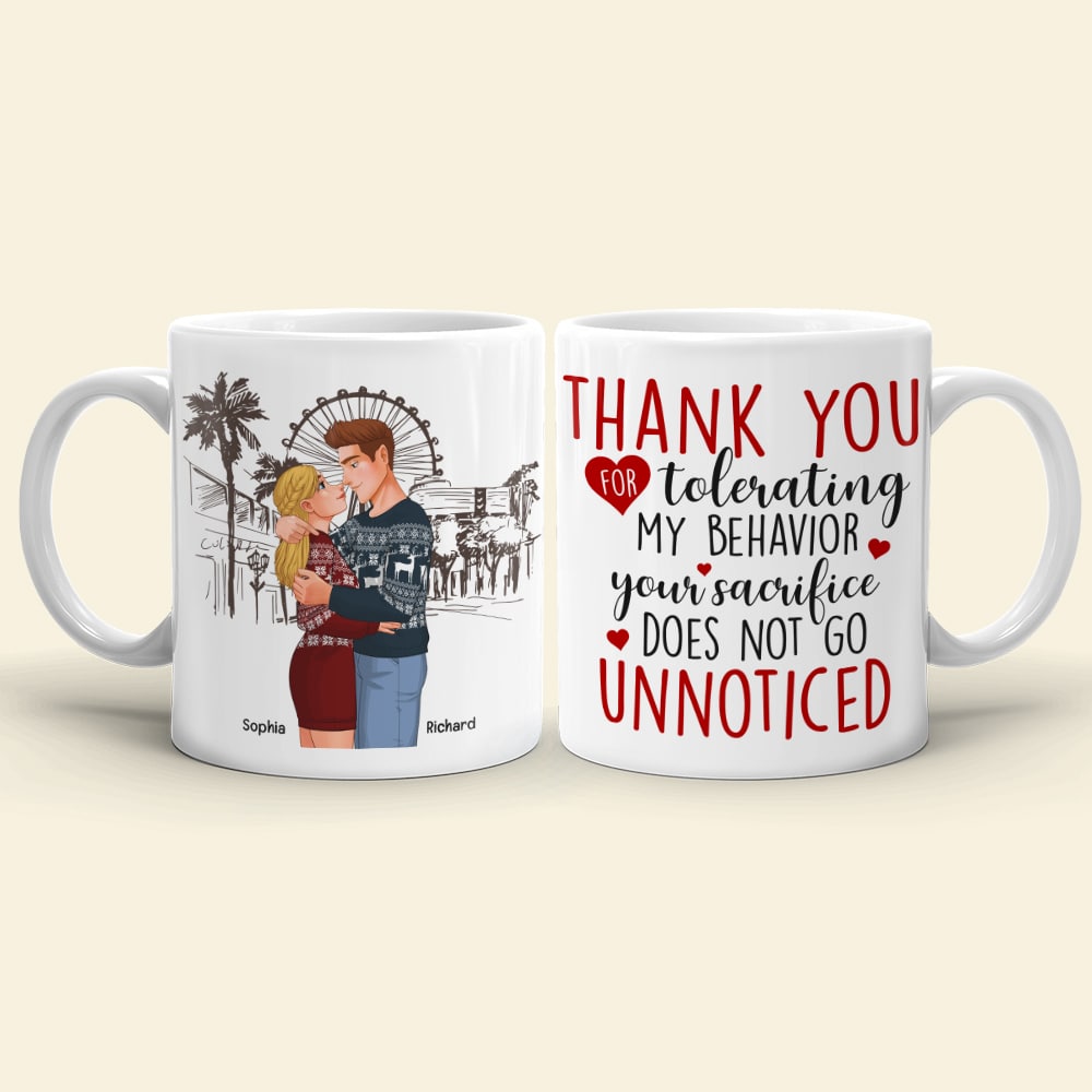 Personalized Couple Coffee Mug - Thank You For Your Sacrifice Gift Coffee Mug PopCulturePrints