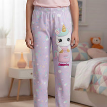 Load image into Gallery viewer, “Dream Big with Our Unicorn Alphabet Pajama Pants” - Personalized Pajama Pants, Custom Gifts for Kids, Friends &amp; Unicorn Lovers Pajama Pant PopCulturePrints
