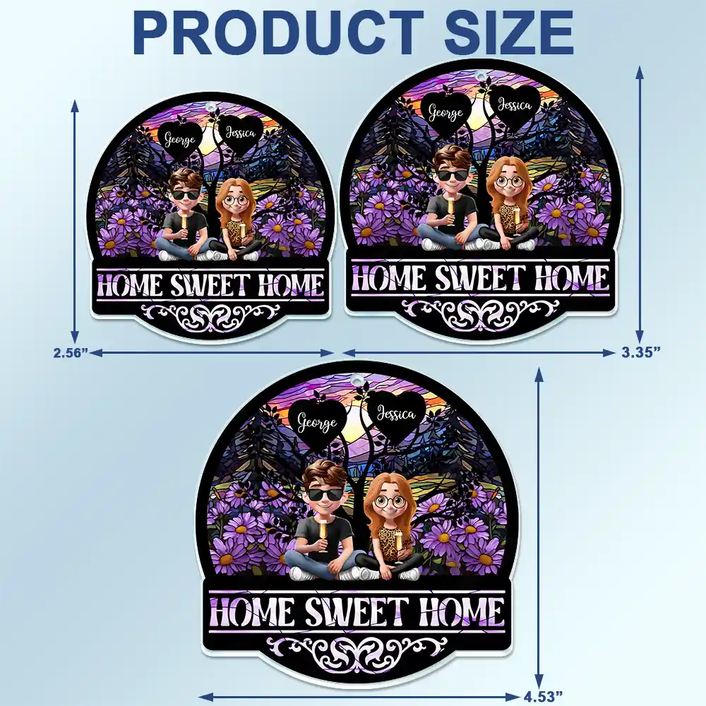 Home Sweet Home Family - Personalized Acrylic Car Hanger Acrylic Car Hanger PopCulturePrints